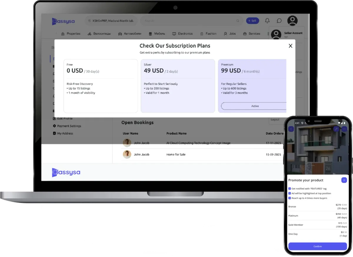 Featured Ads & Subscription
