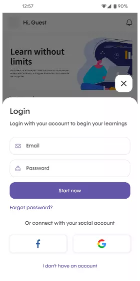 Modern dark theme student experience